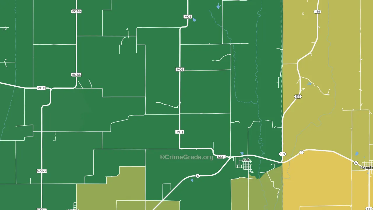 Galt, MO Map of Vandalism Rates
