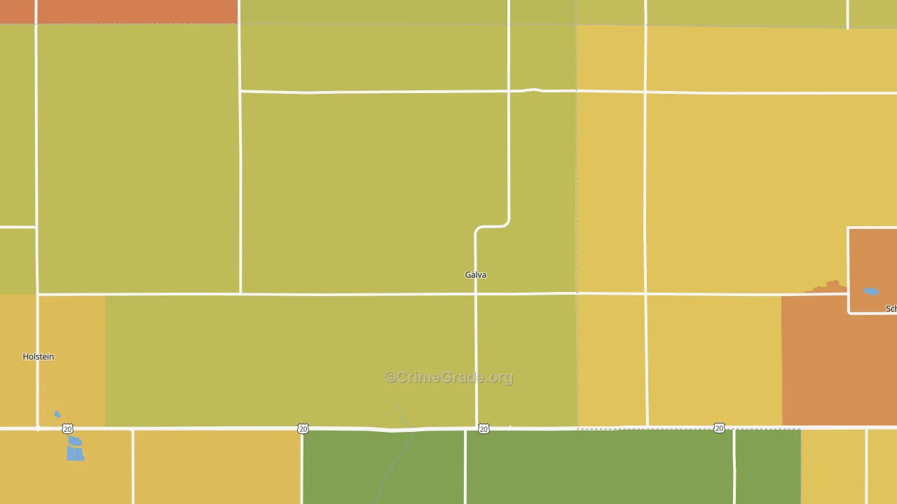 Galva, IA Map of Vandalism Rates