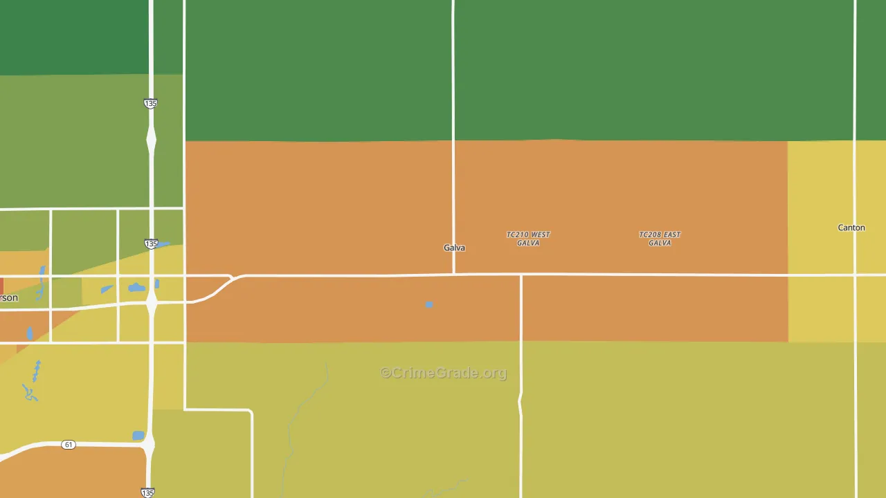 Galva, KS Map of Vandalism Rates