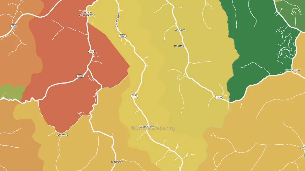 Galveston, KY Map of Vandalism Rates
