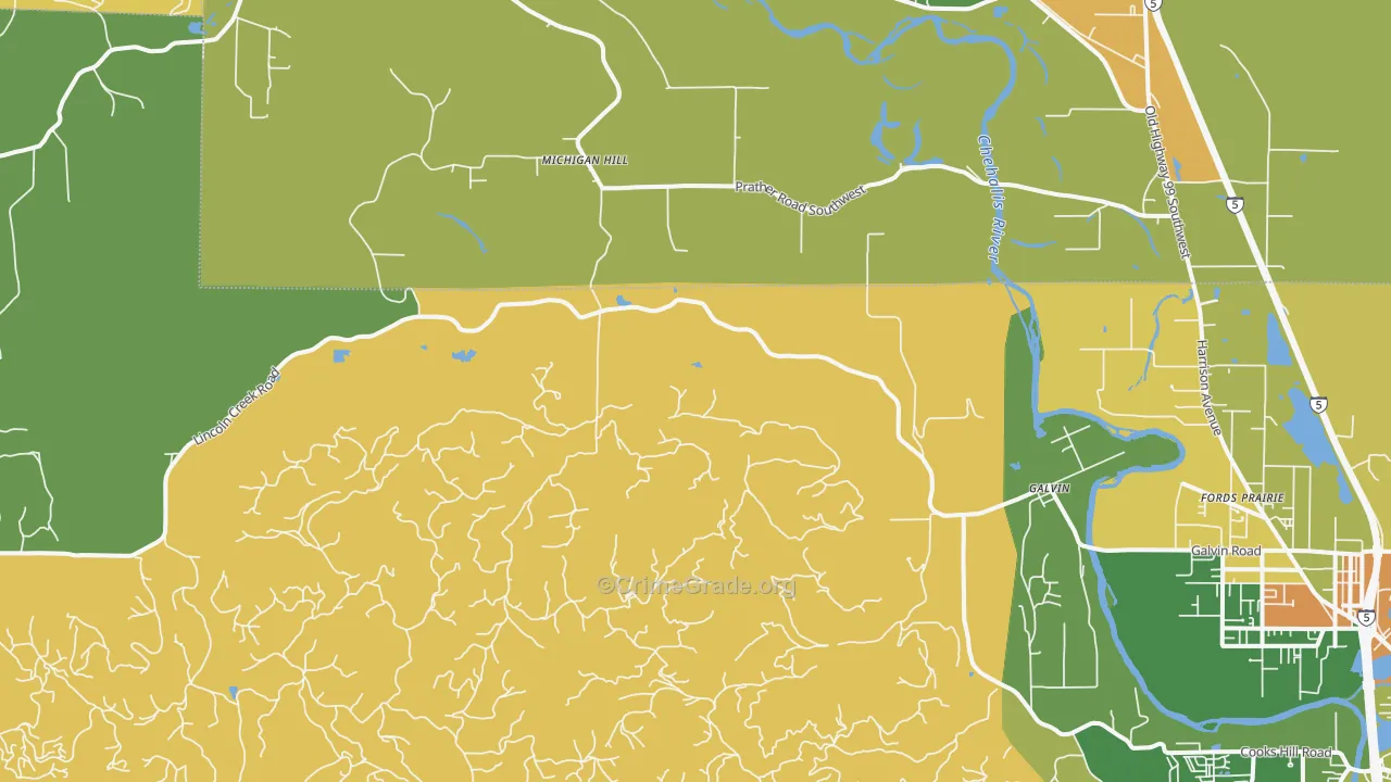 Galvin, WA Map of Vandalism Rates