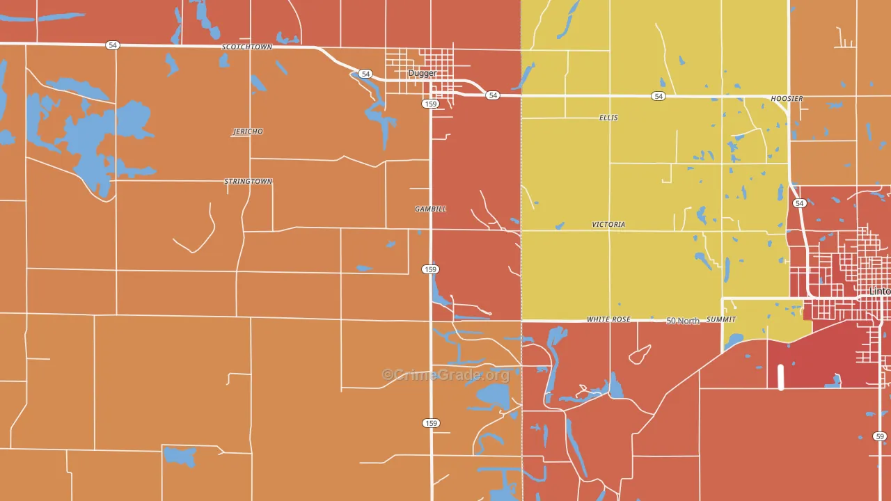 Gambill, IN Map of Vandalism Rates
