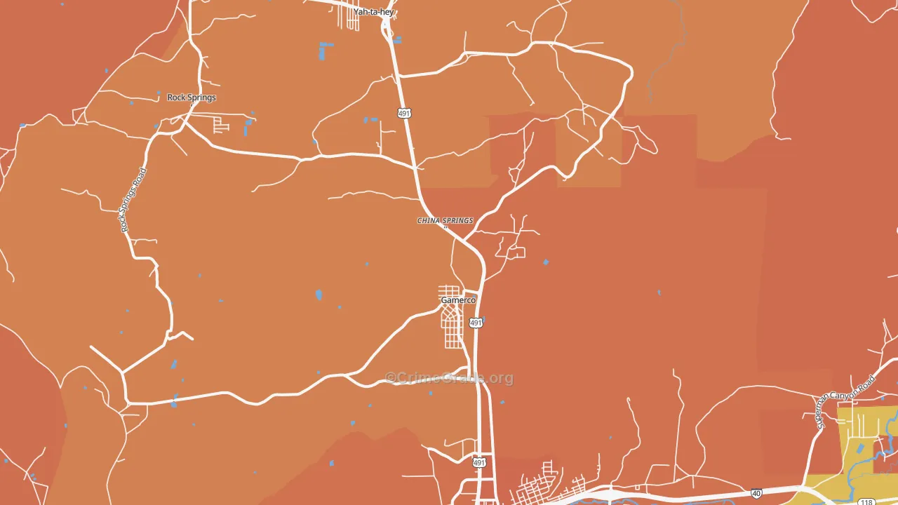Gamerco, NM Map of Vandalism Rates