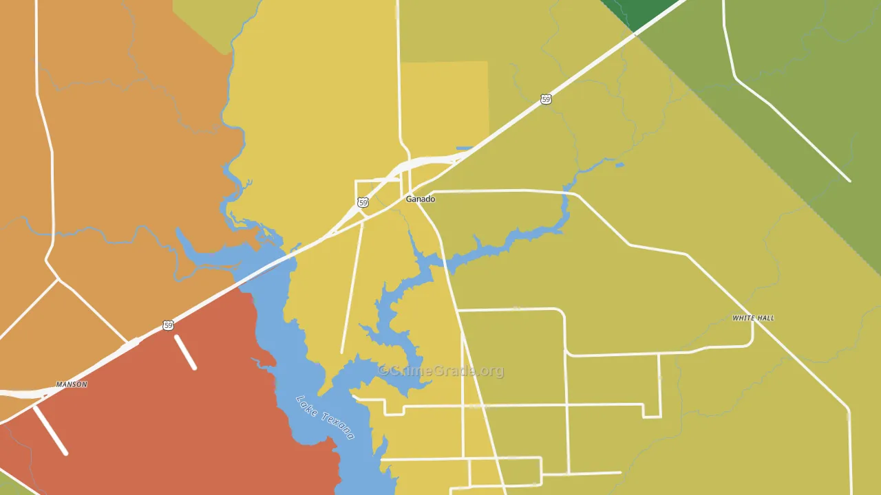 Ganado, TX Map of Vandalism Rates
