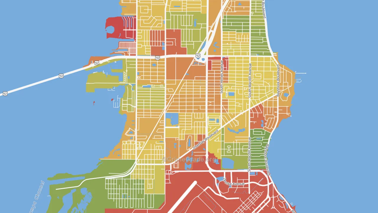 Gandy-Sun Bay South, Tampa, FL Map of Vandalism Rates
