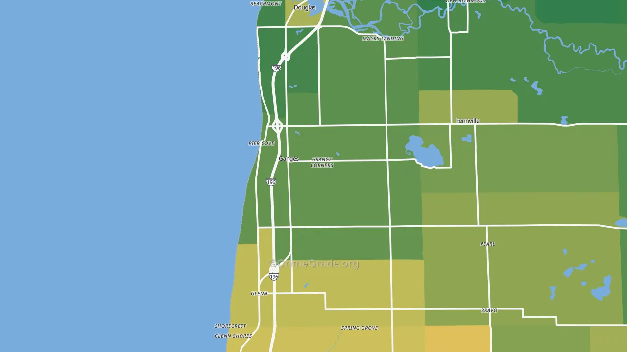 Ganges, MI Map of Vandalism Rates