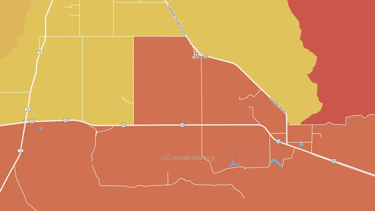 Gannett, ID Map of Vandalism Rates