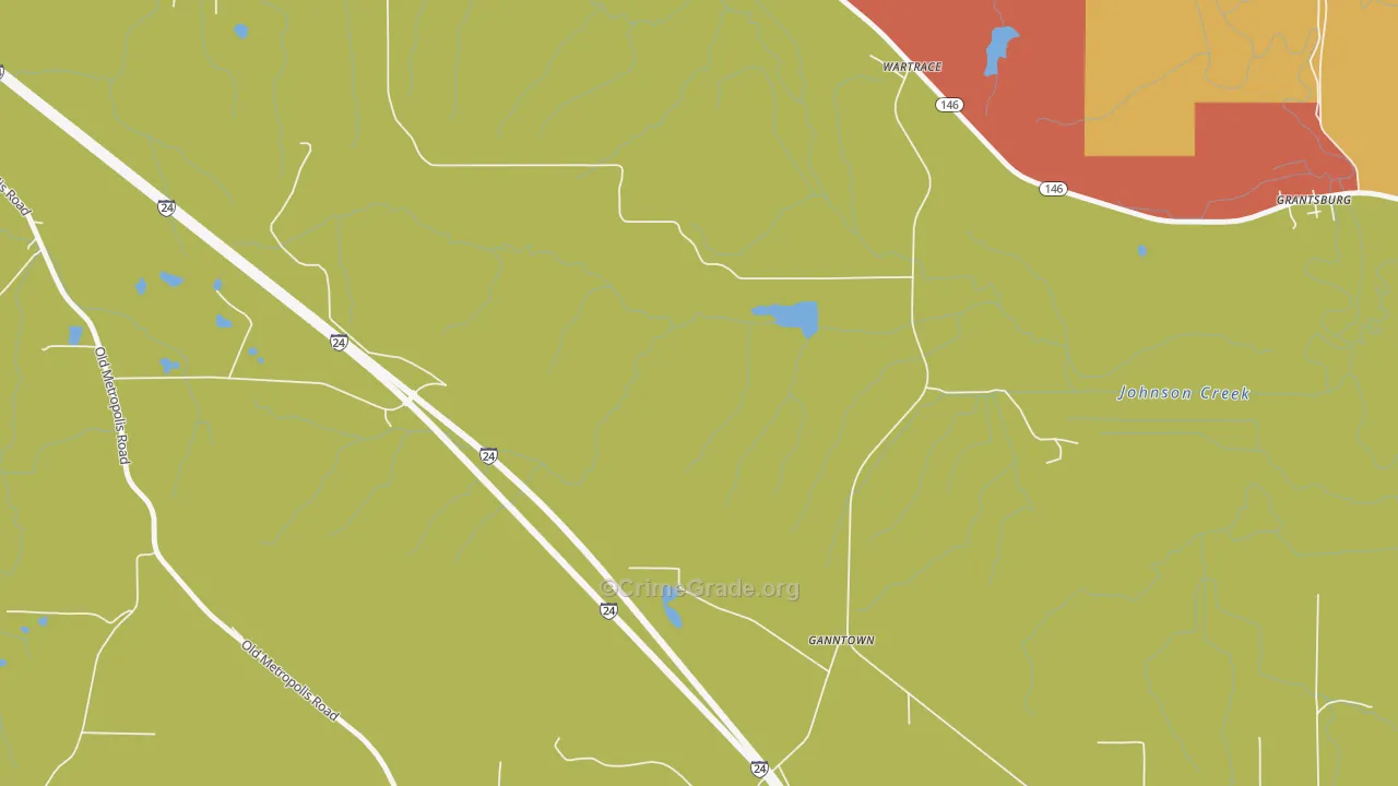 Ganntown, IL Map of Vandalism Rates