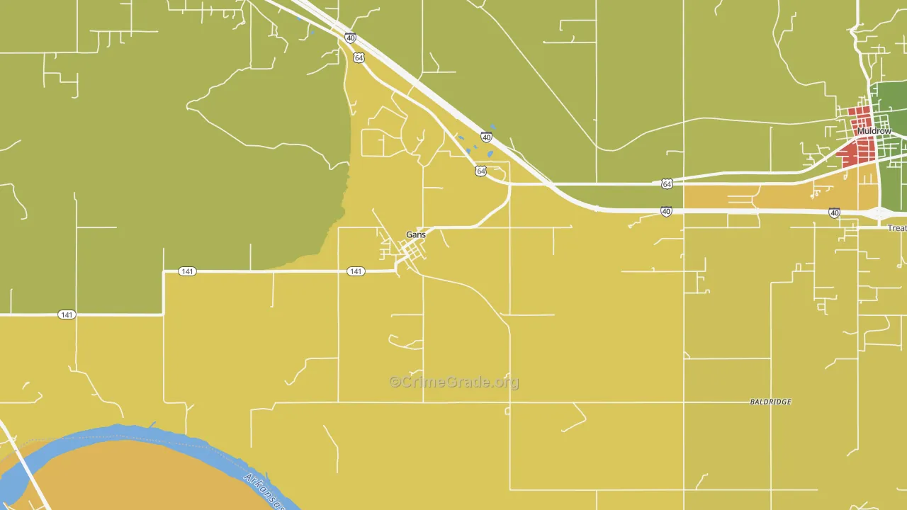 Gans, OK Map of Vandalism Rates