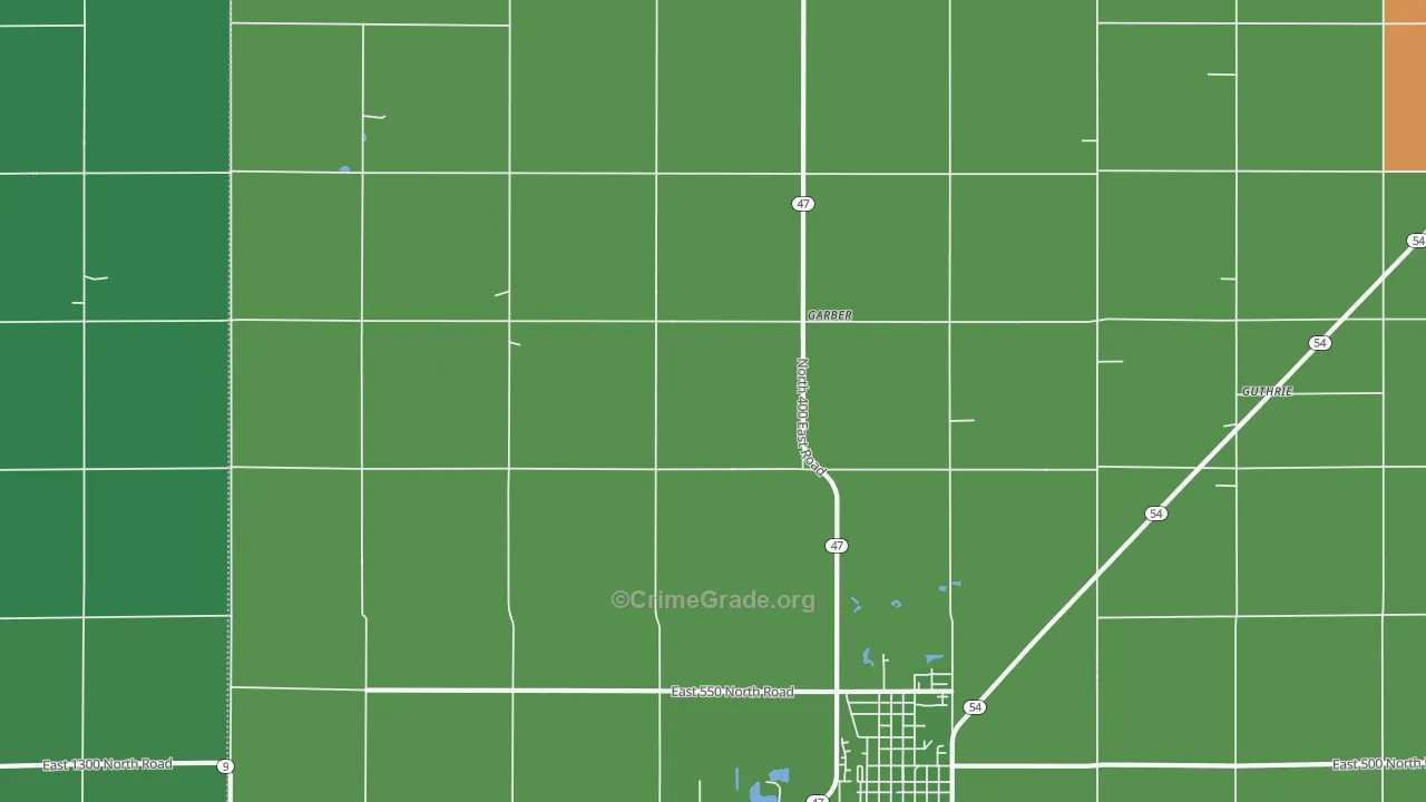 Garber, IL Map of Vandalism Rates