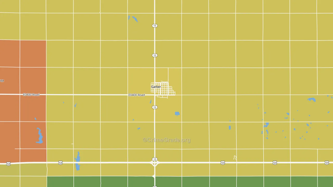 Garber, OK Map of Vandalism Rates