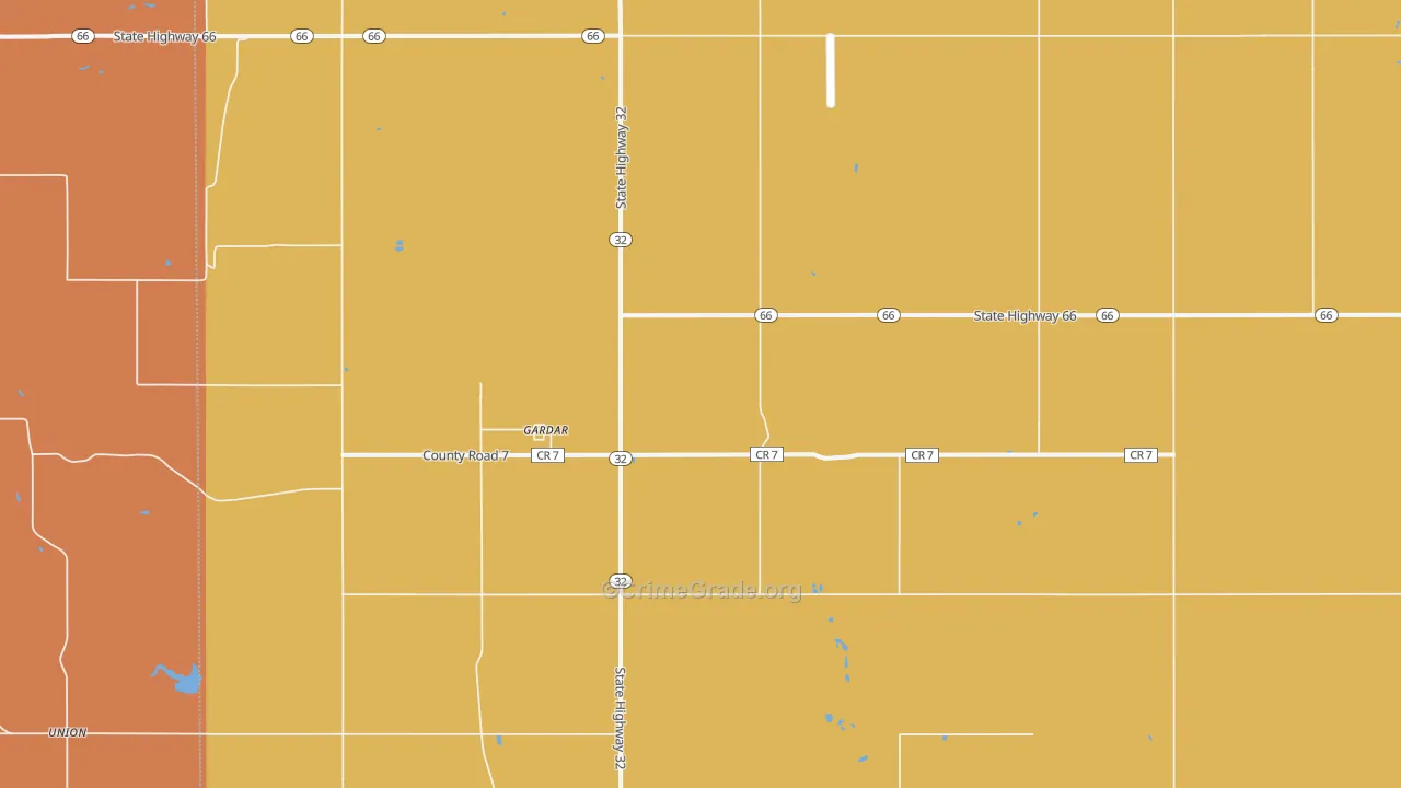 Gardar, ND Map of Vandalism Rates