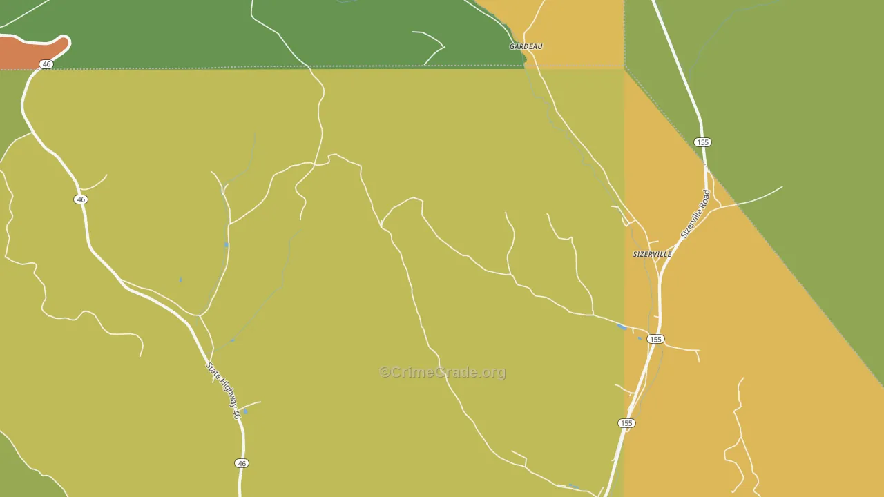 Gardeau, PA Map of Vandalism Rates