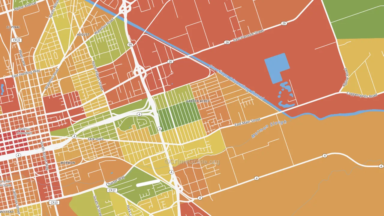 Garden Acres, CA Map of Vandalism Rates