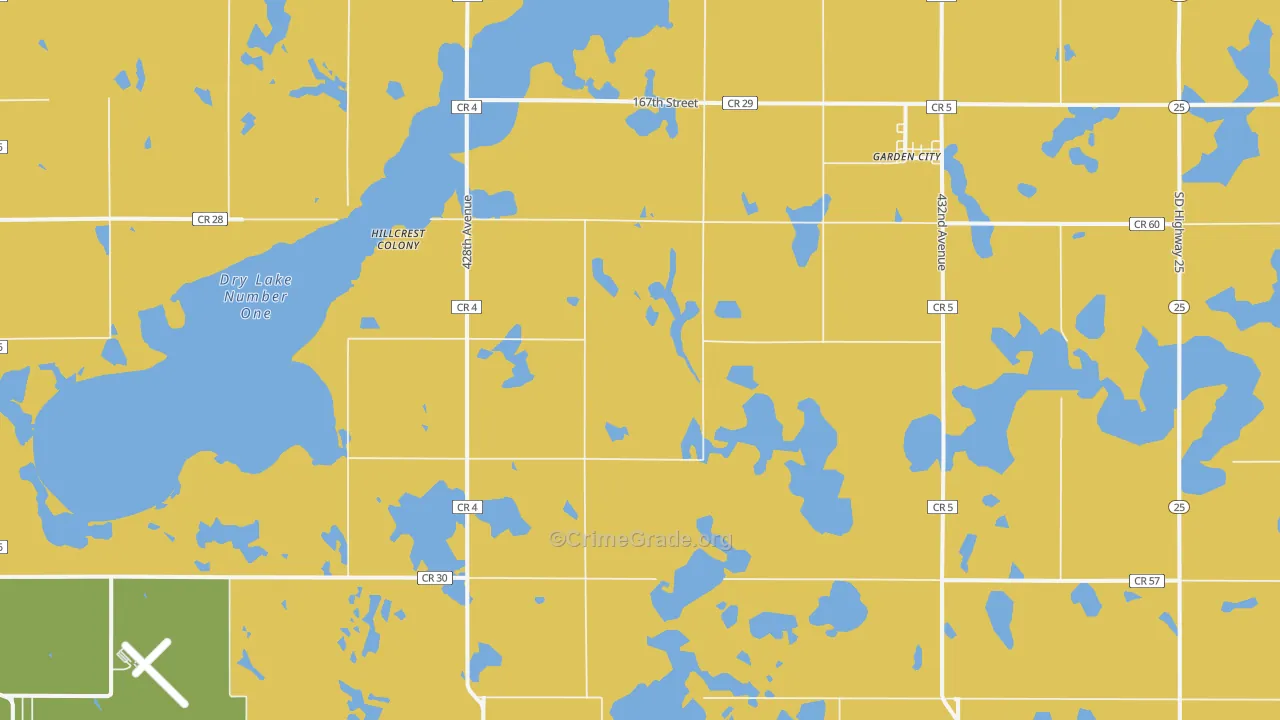 Garden City, SD Map of Vandalism Rates