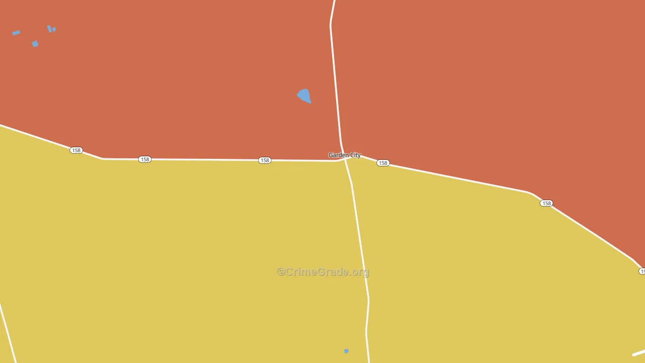 Garden City, TX Map of Vandalism Rates