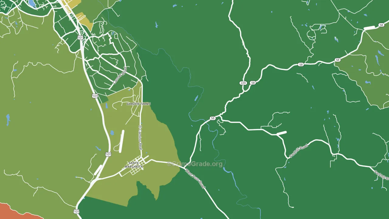 Garden Farms, CA Map of Vandalism Rates