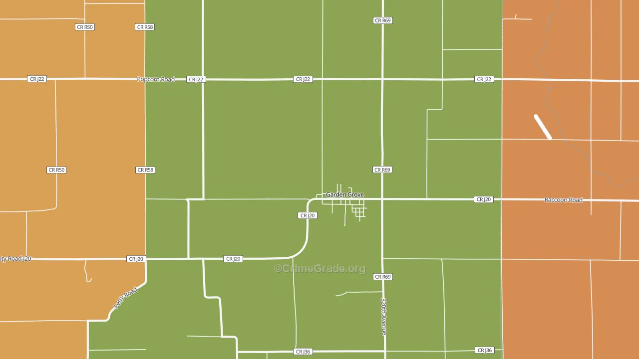 Garden Grove, IA Map of Vandalism Rates