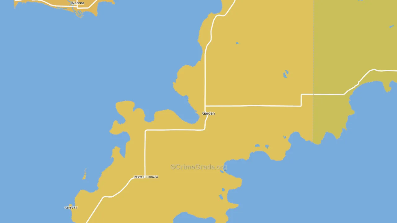 Garden, MI Map of Vandalism Rates