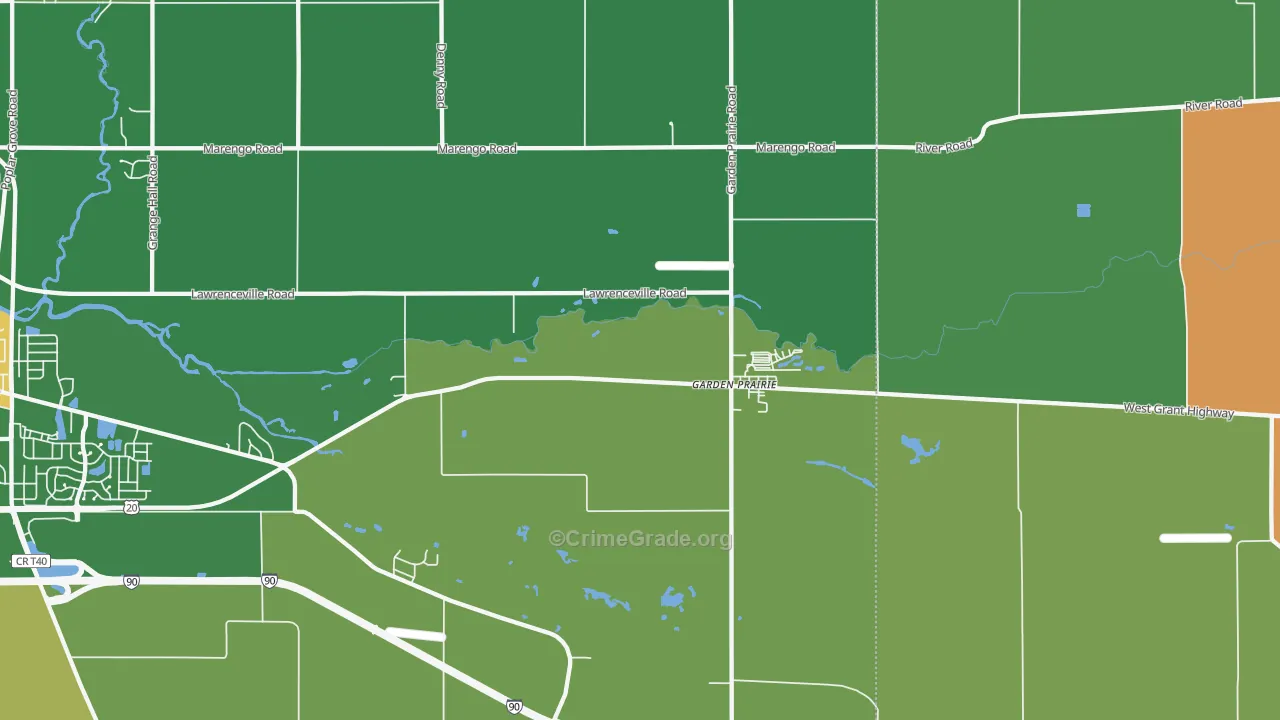 Garden Prairie, IL Map of Vandalism Rates