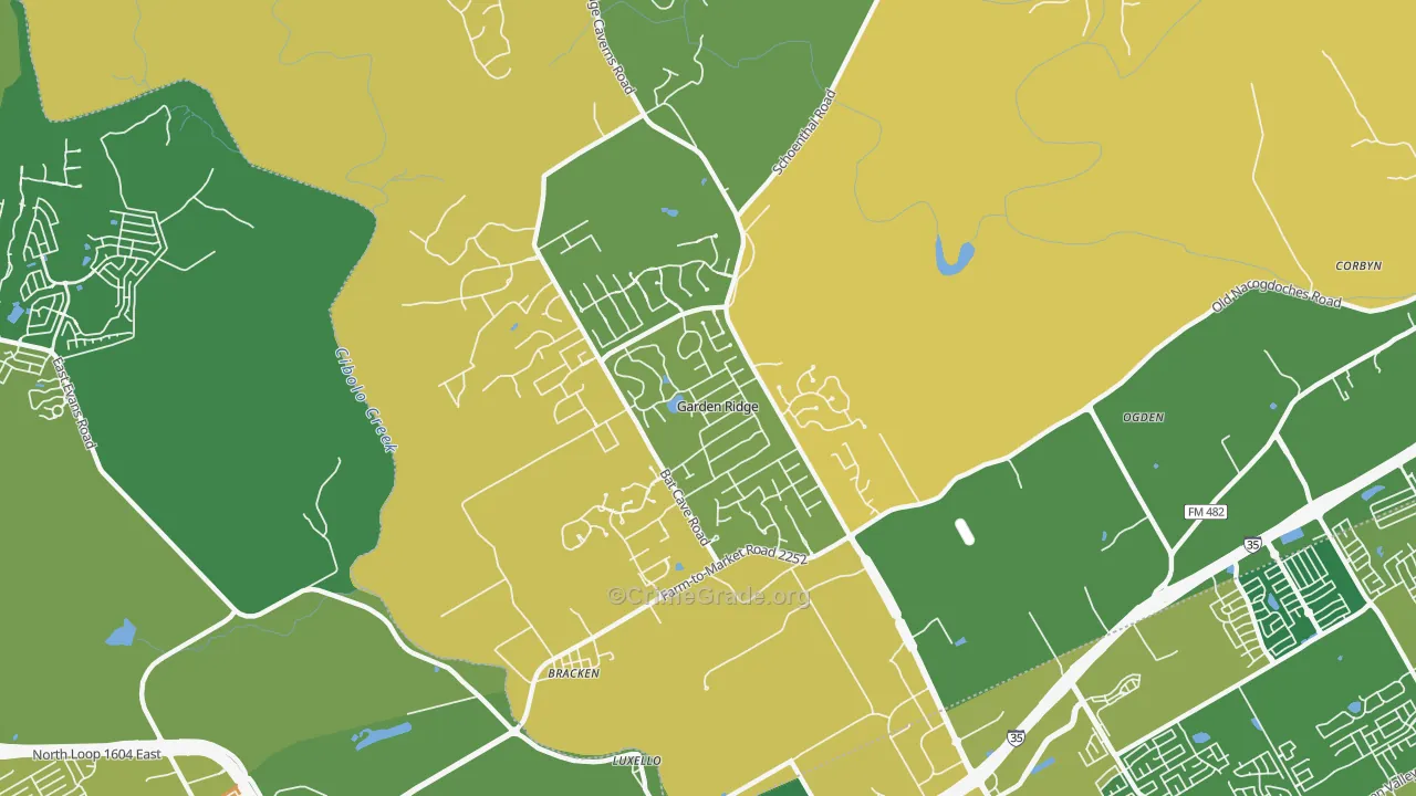 Garden Ridge, TX Map of Vandalism Rates