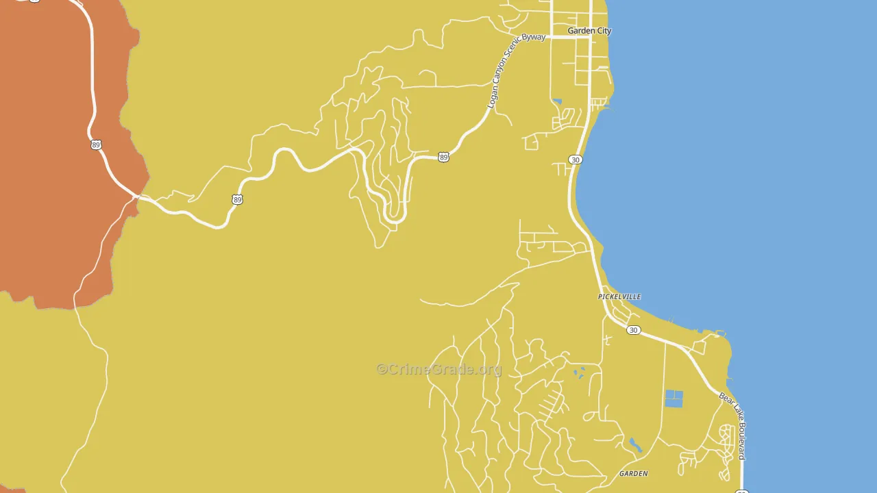Garden, UT Map of Vandalism Rates