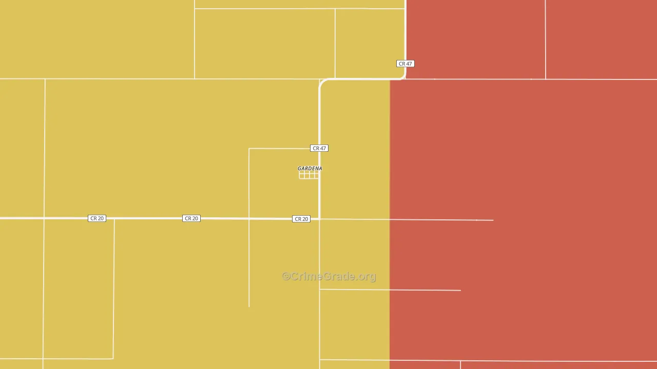 Gardena, ND Map of Vandalism Rates