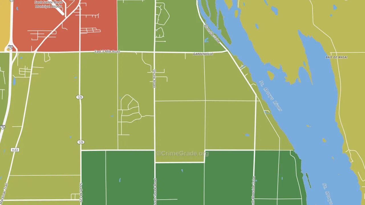 Gardenville, MI Map of Vandalism Rates