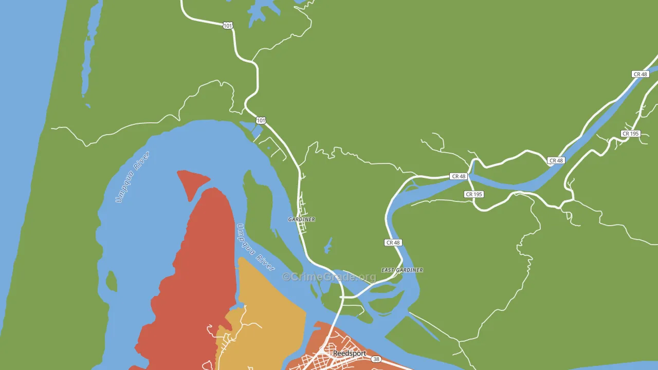 Gardiner, OR Map of Vandalism Rates