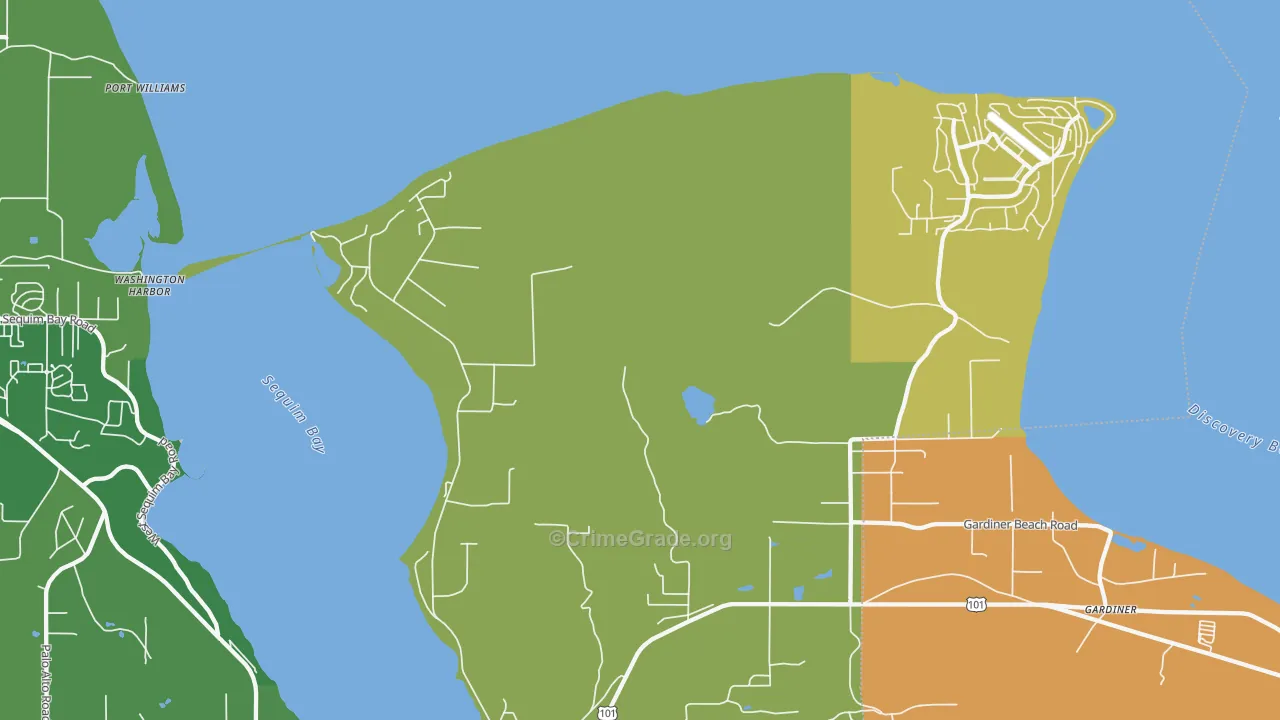 Gardiner, WA Map of Vandalism Rates