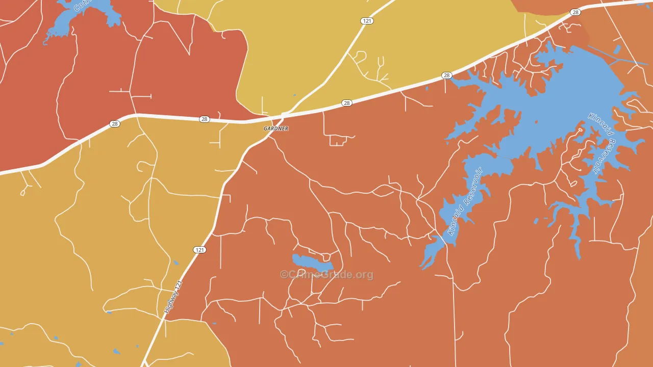 Gardner, LA Map of Vandalism Rates