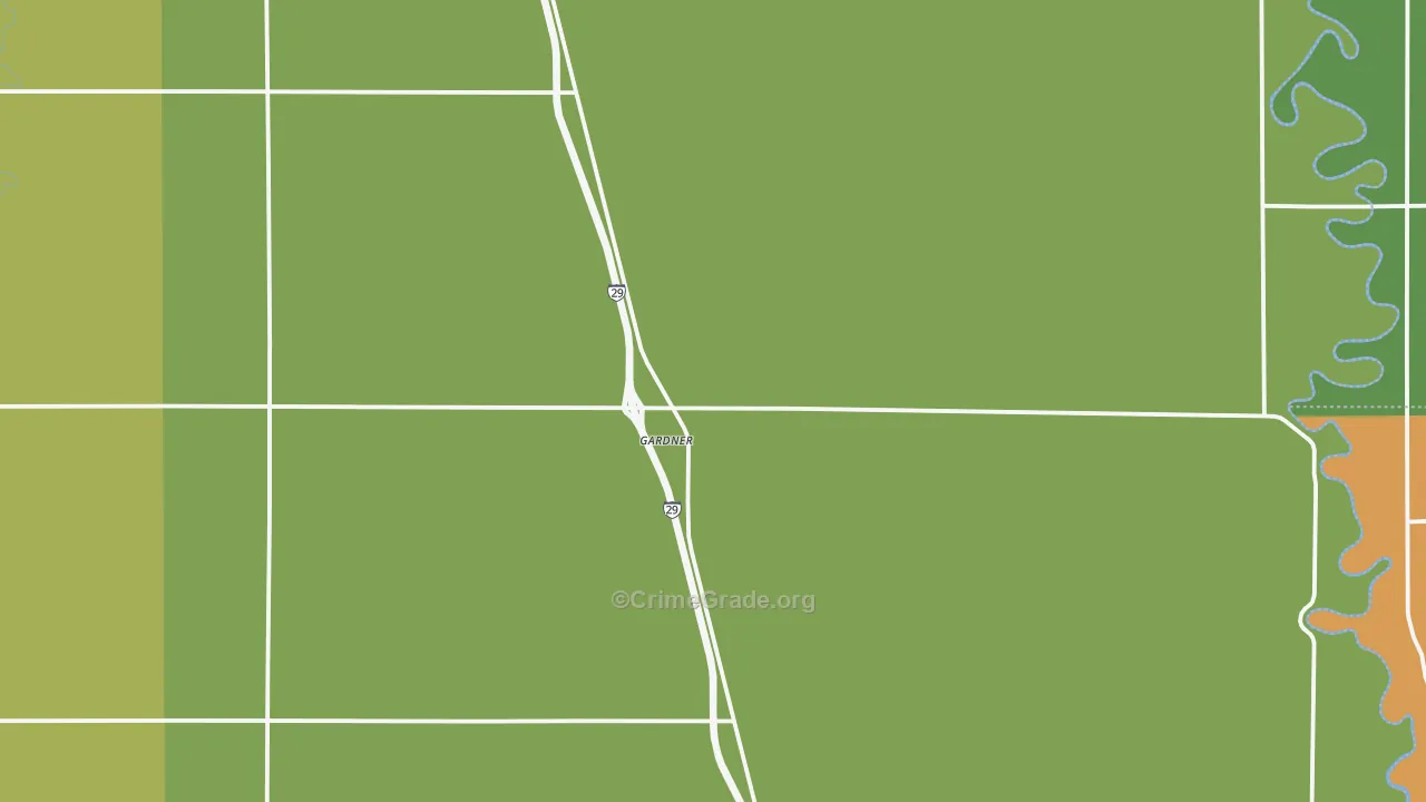 Gardner, ND Map of Vandalism Rates