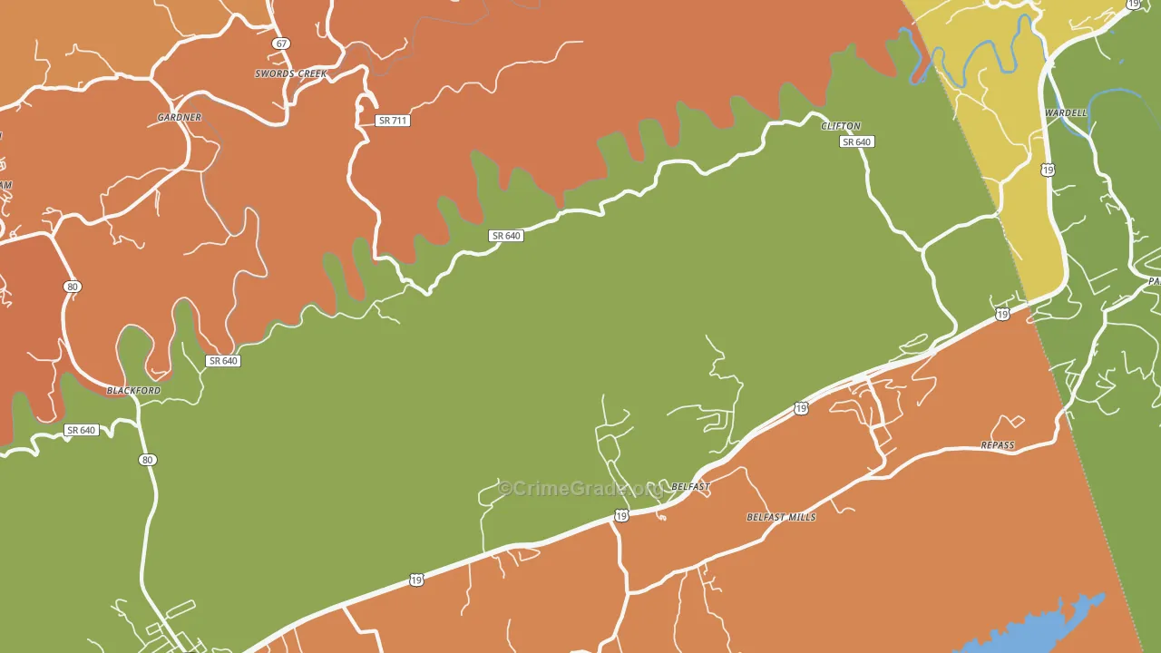 Gardner, VA Map of Vandalism Rates