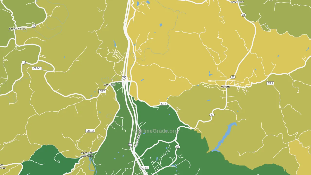 Gardner, WV Map of Vandalism Rates