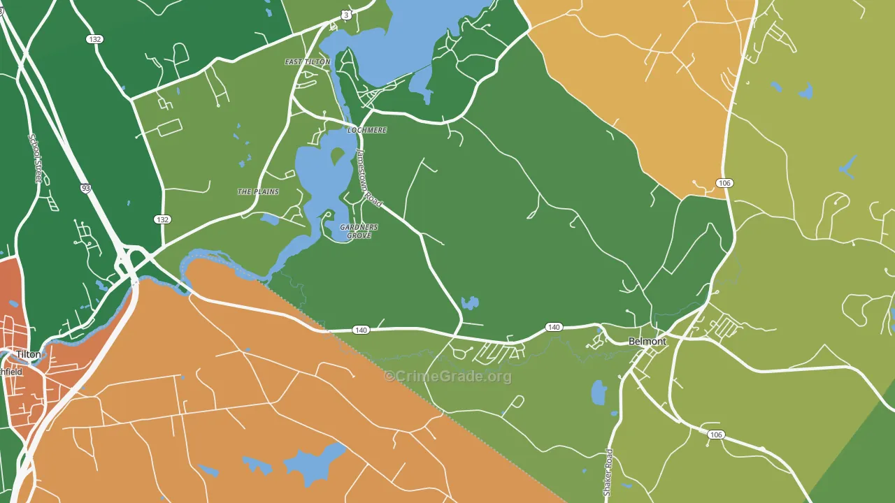 Gardners Grove, NH Map of Vandalism Rates