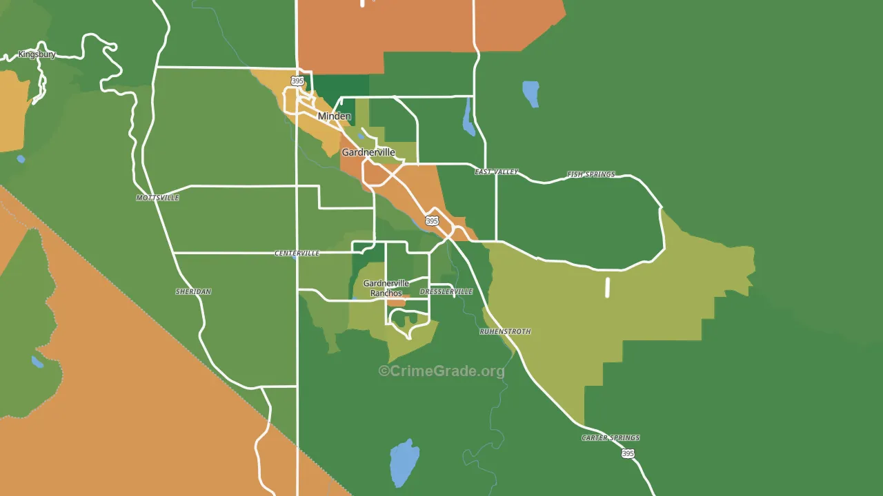 Gardnerville, NV Map of Vandalism Rates