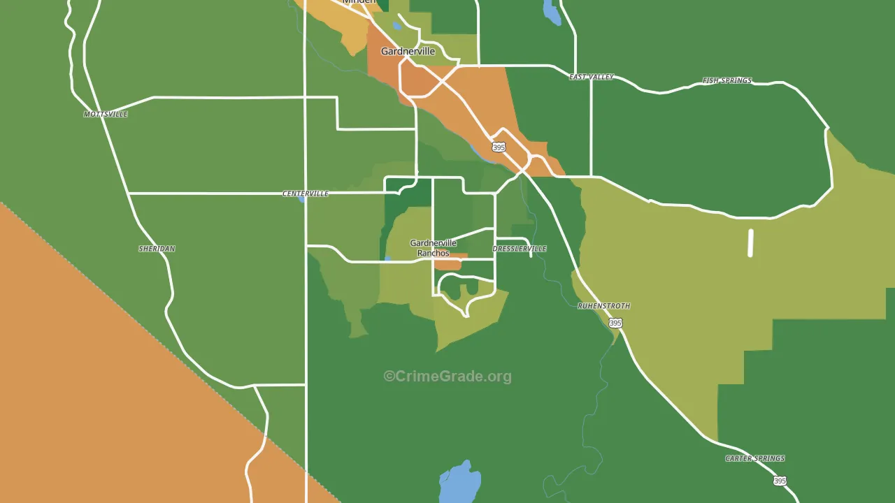 Gardnerville Ranchos, NV Map of Vandalism Rates