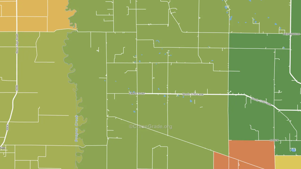 Gards Point, IL Map of Vandalism Rates