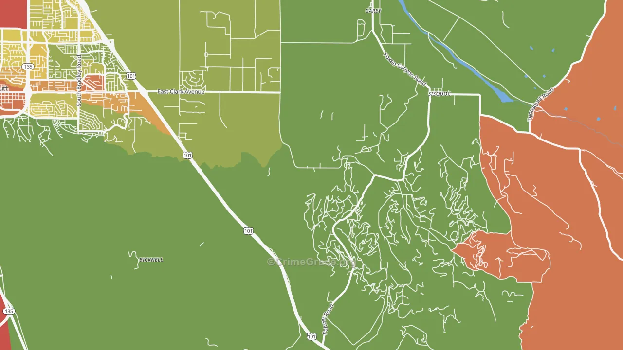 Garey, CA Map of Vandalism Rates