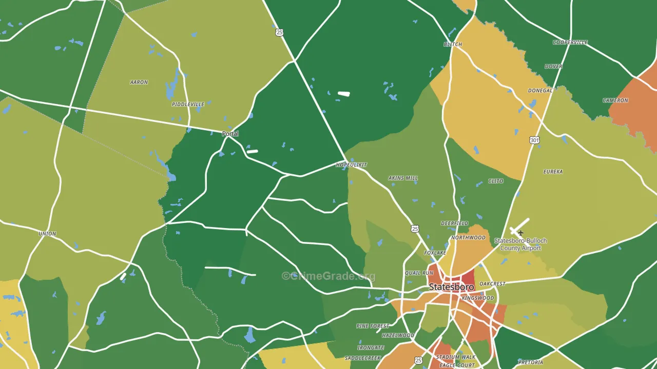 Garfield, GA Map of Vandalism Rates