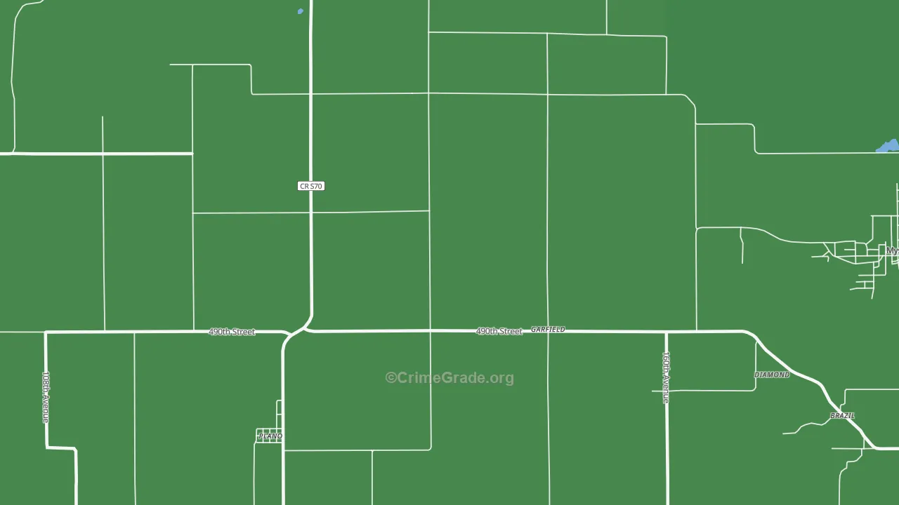 Garfield, IA Map of Vandalism Rates