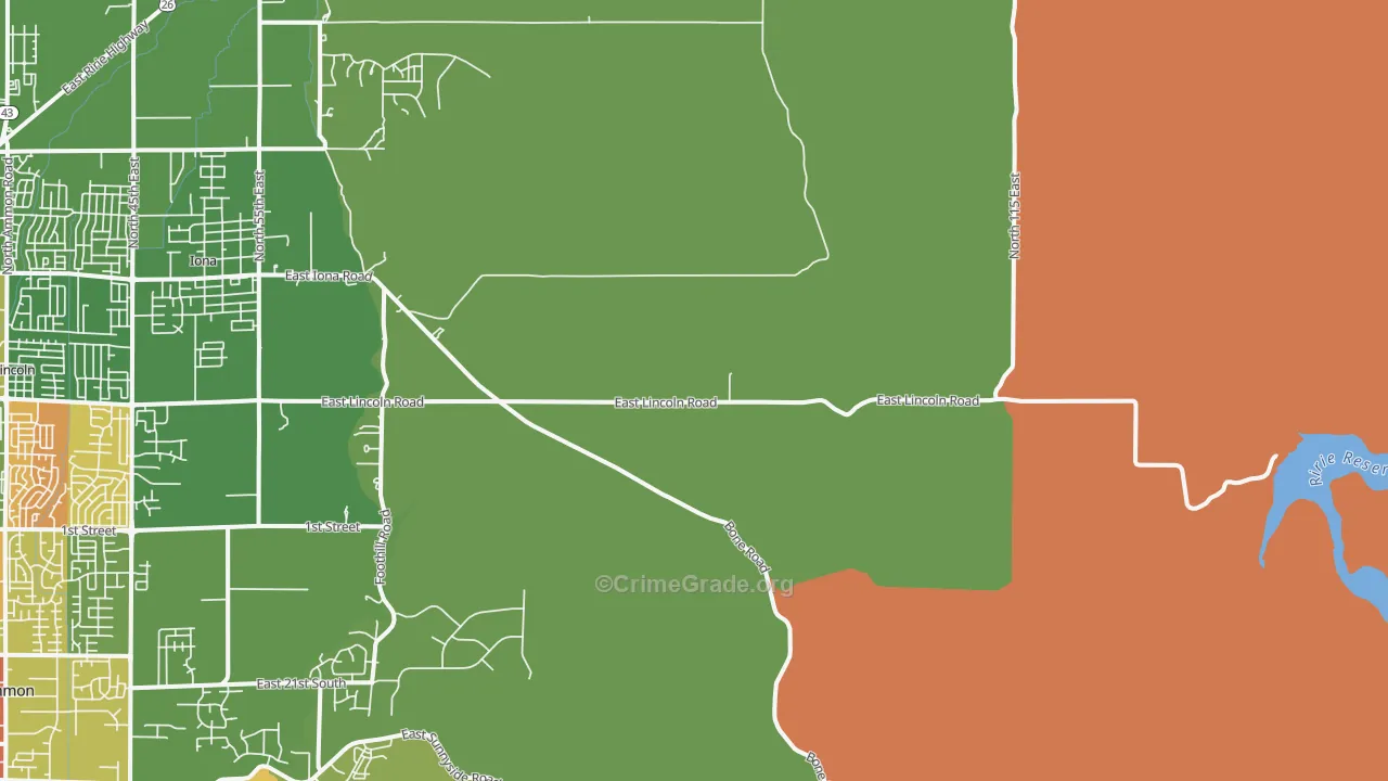 Garfield, ID Map of Vandalism Rates