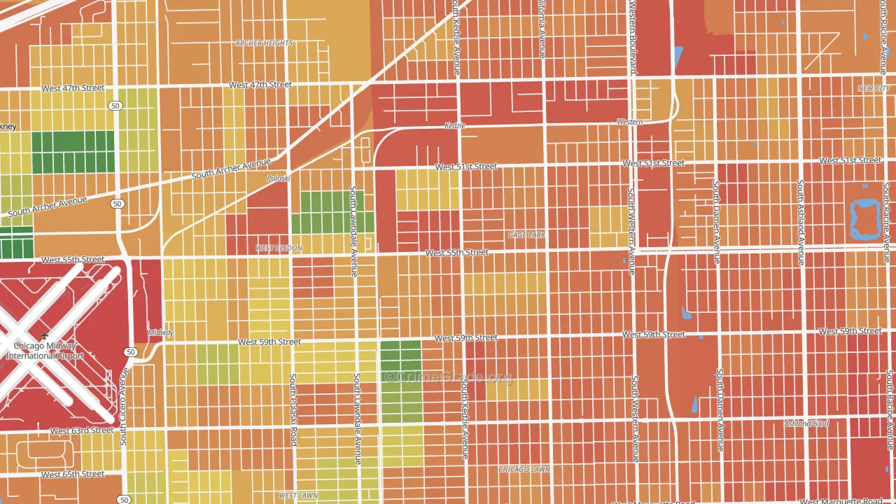 Garfield Manor, Chicago, IL Map of Vandalism Rates