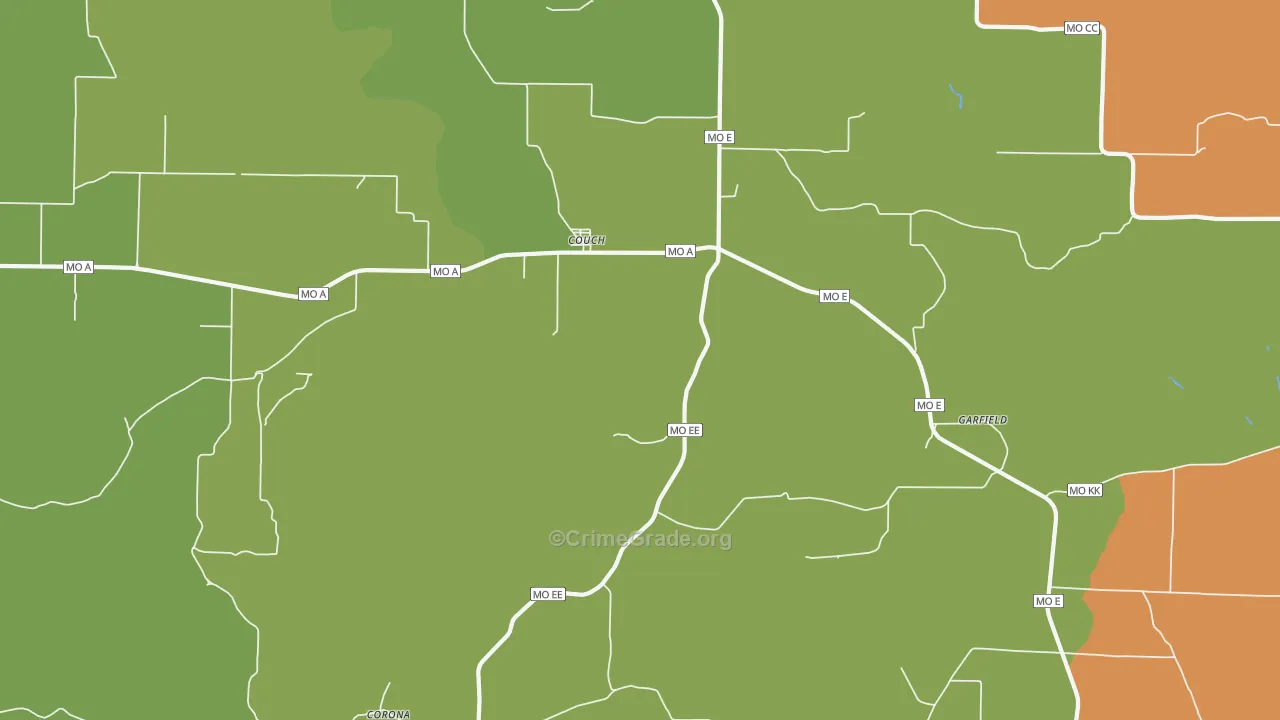 Garfield, MO Map of Vandalism Rates
