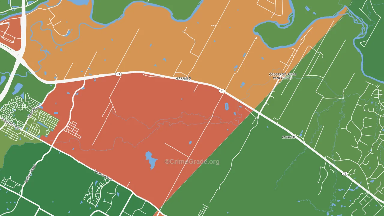 Garfield, TX Map of Vandalism Rates