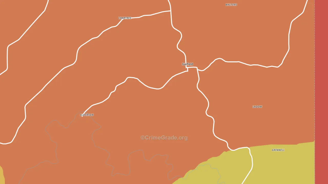 Garfield, WA Map of Vandalism Rates