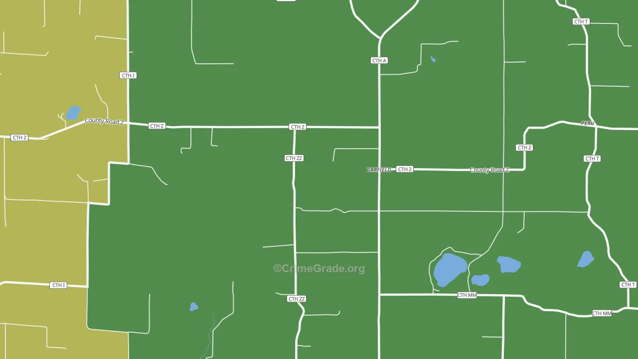 Garfield, WI Map of Vandalism Rates
