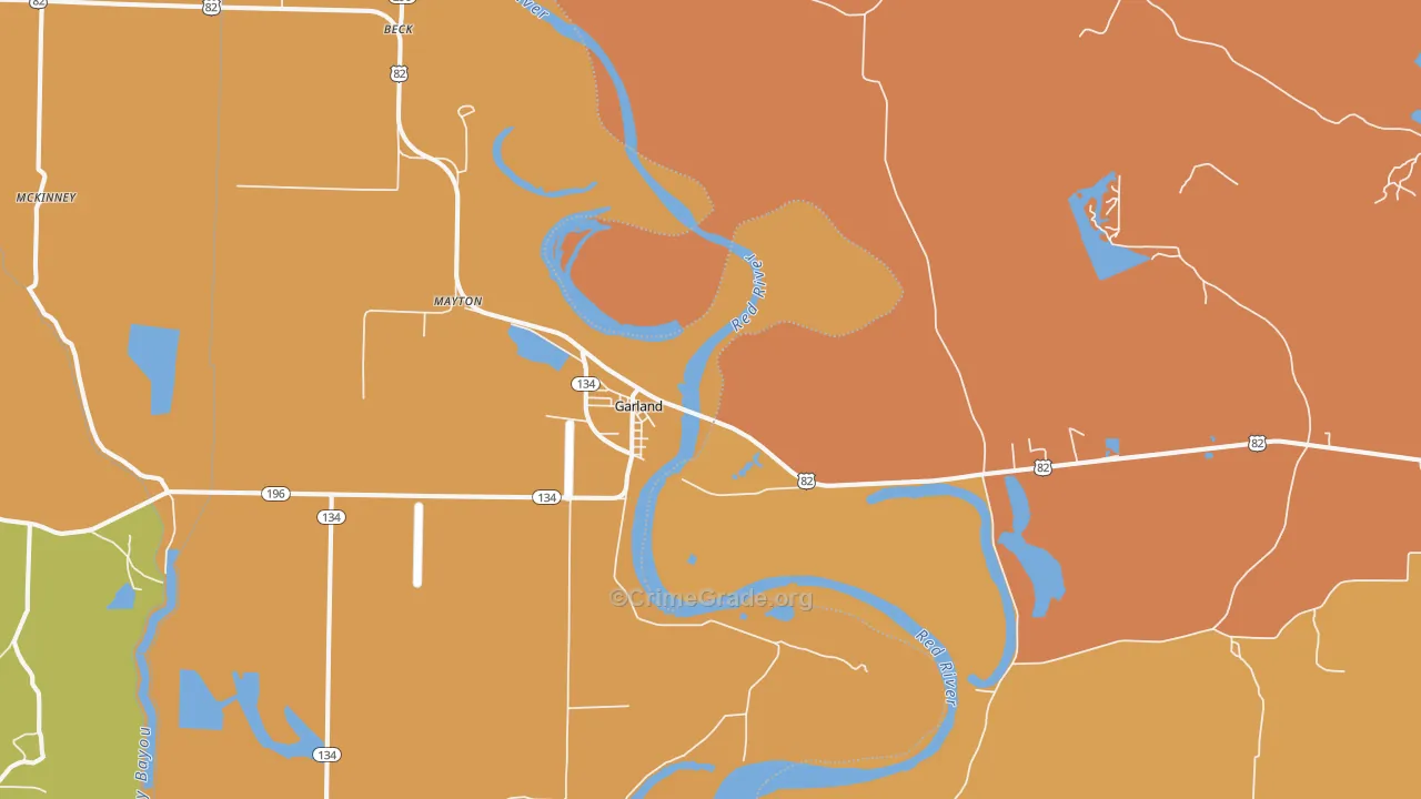 Garland, AR Map of Vandalism Rates