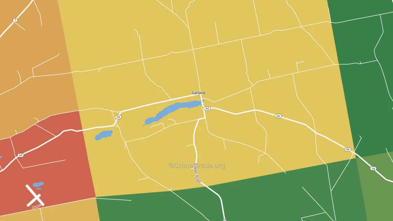 Garland, ME Map of Vandalism Rates