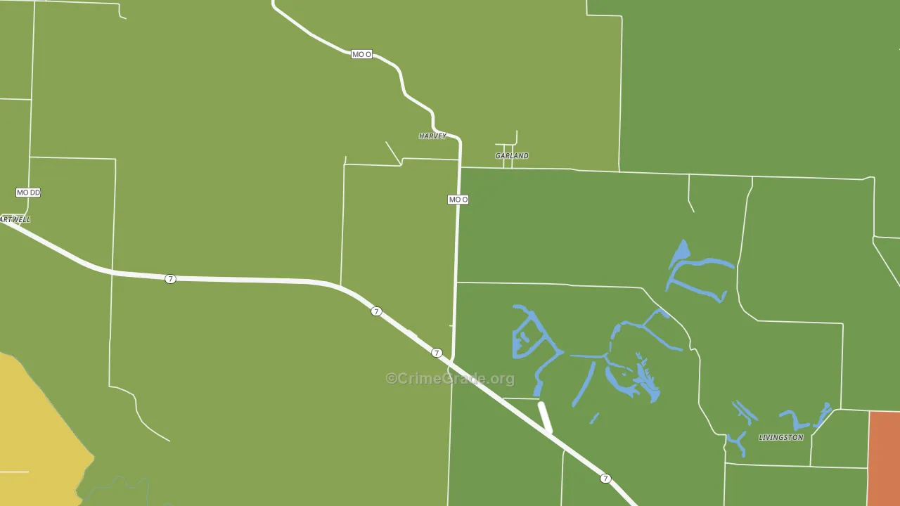 Garland, MO Map of Vandalism Rates